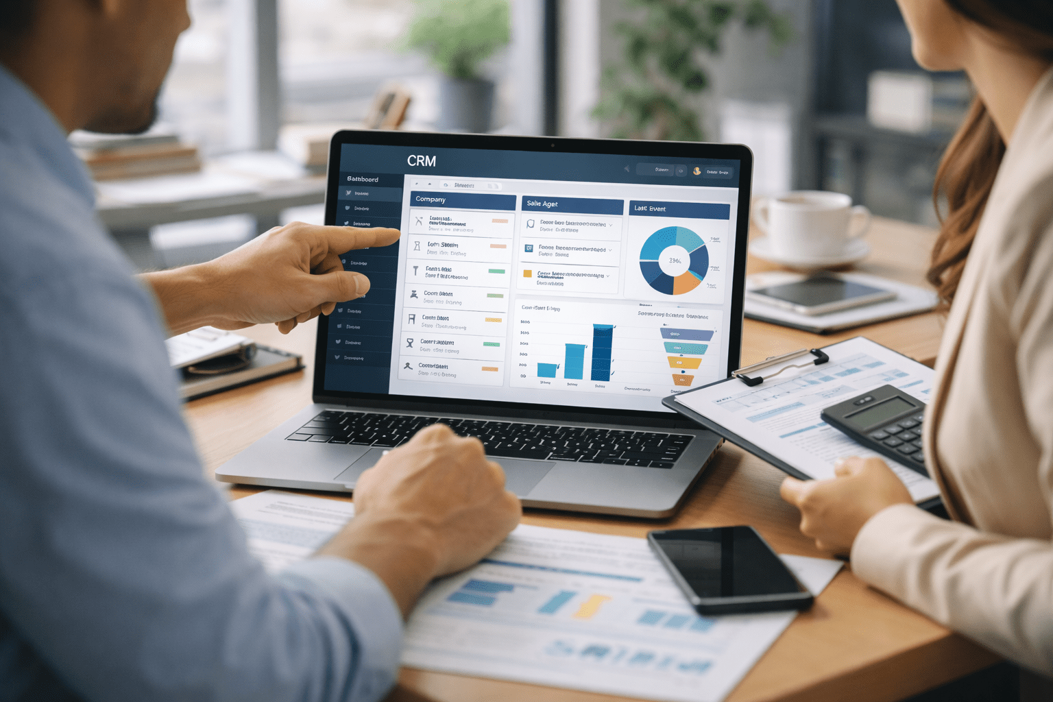 Gráfico en una computadora mostrando como ahorrar tiempo y dinero en la gestión administrativa.